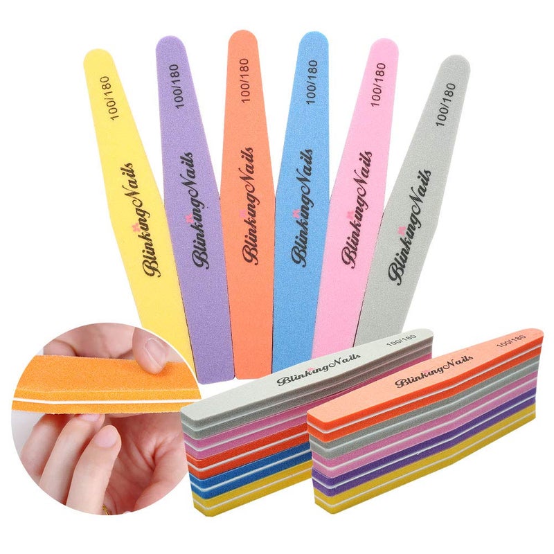 BlinkingNails Sponge Nail File and Buffers for Nail Art Care Double Sides Design 100/180 Grit Nail Buffer Professional Manicure Nail Tools Color Pink Pack of 10pcs - Image 4